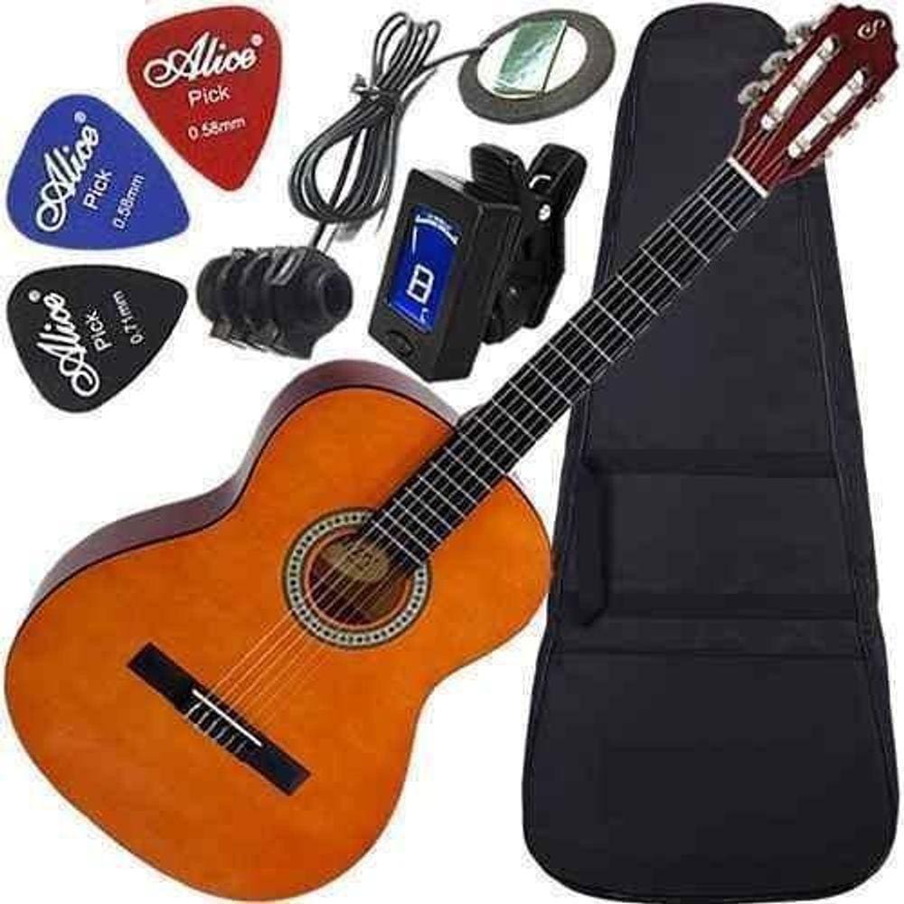 Kit Violão Elétrico Capa Palhetas E Afinador S14 Giannini