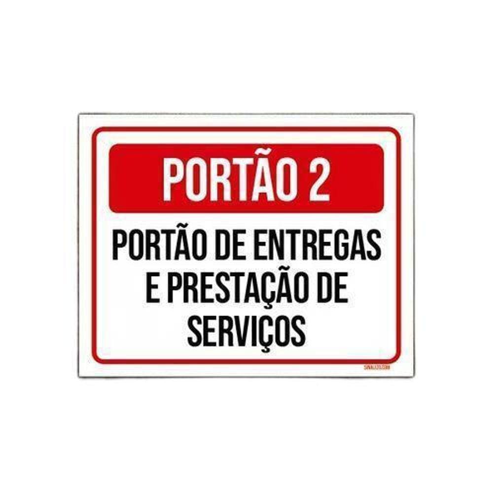 Kit 5 Placas Portão 2 Portão Entregas Prestação Serviços