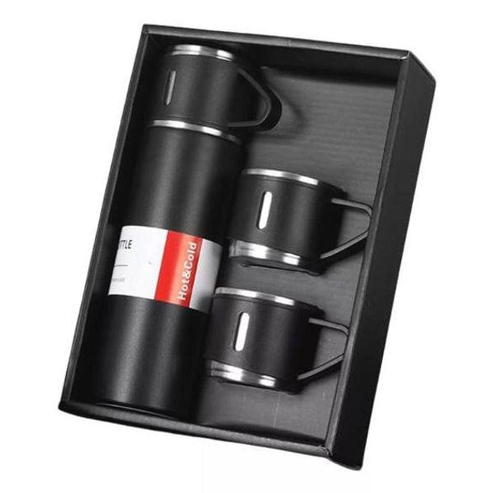 Garrafa Térmica Vacuum Inox 500Ml Suco Café Com 3 Xícaras