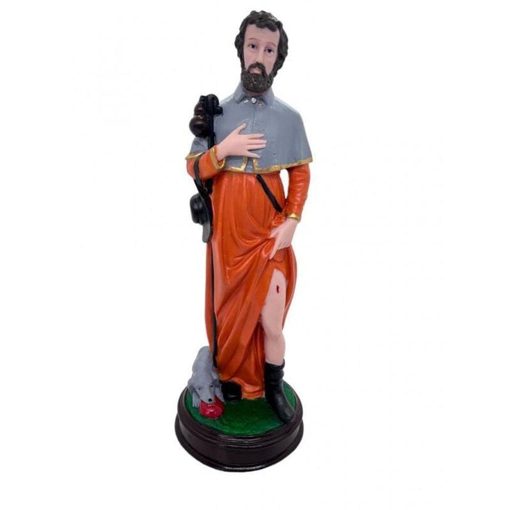 Escultura Sao Roque 30 Cm Em Resina