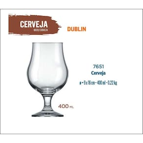 12 Taças Cerveja Dublin 400Ml-Artesanal-Pilsen-Premium-Ipa