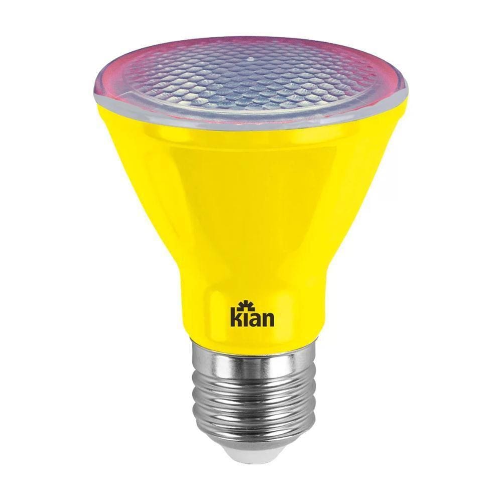 10Un Lampada Led Decorativa Par20 6W Amarelo Bivolt E27 Kian