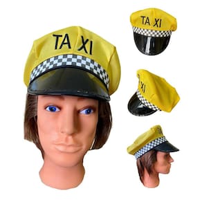 Kit 2 Boinas Quepe Chápeu Taxi Americano Fantasia Amarelo