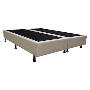 Base Box para Cama Casal Queen 158x198cm Bipartido Liz S05 Sintético Bege - Mpozenato