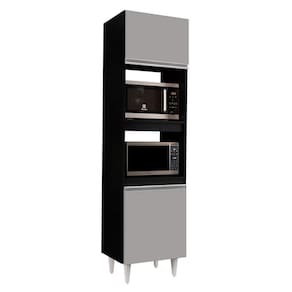 Paneleiro Torre Quente 02S Ruth 56Cm Preto Cinza