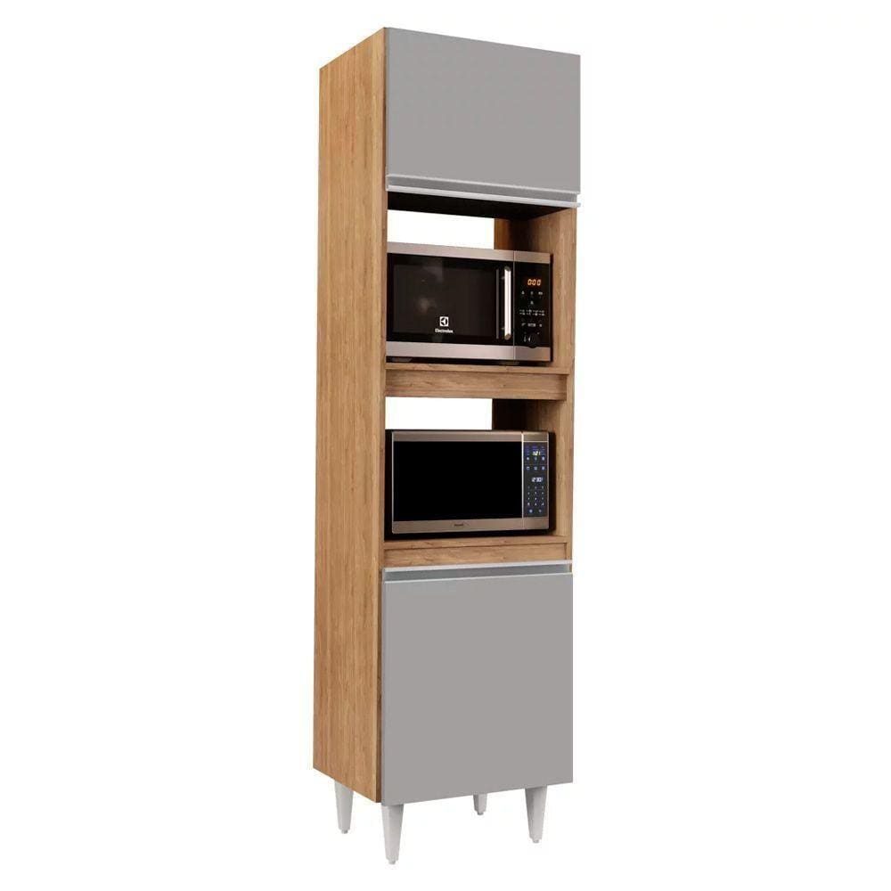 Paneleiro Torre Quente 02S Ruth Castanho Cinza 56Cm