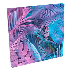 Quadro Decorativo Tela Borda Infinita Tropical Neon