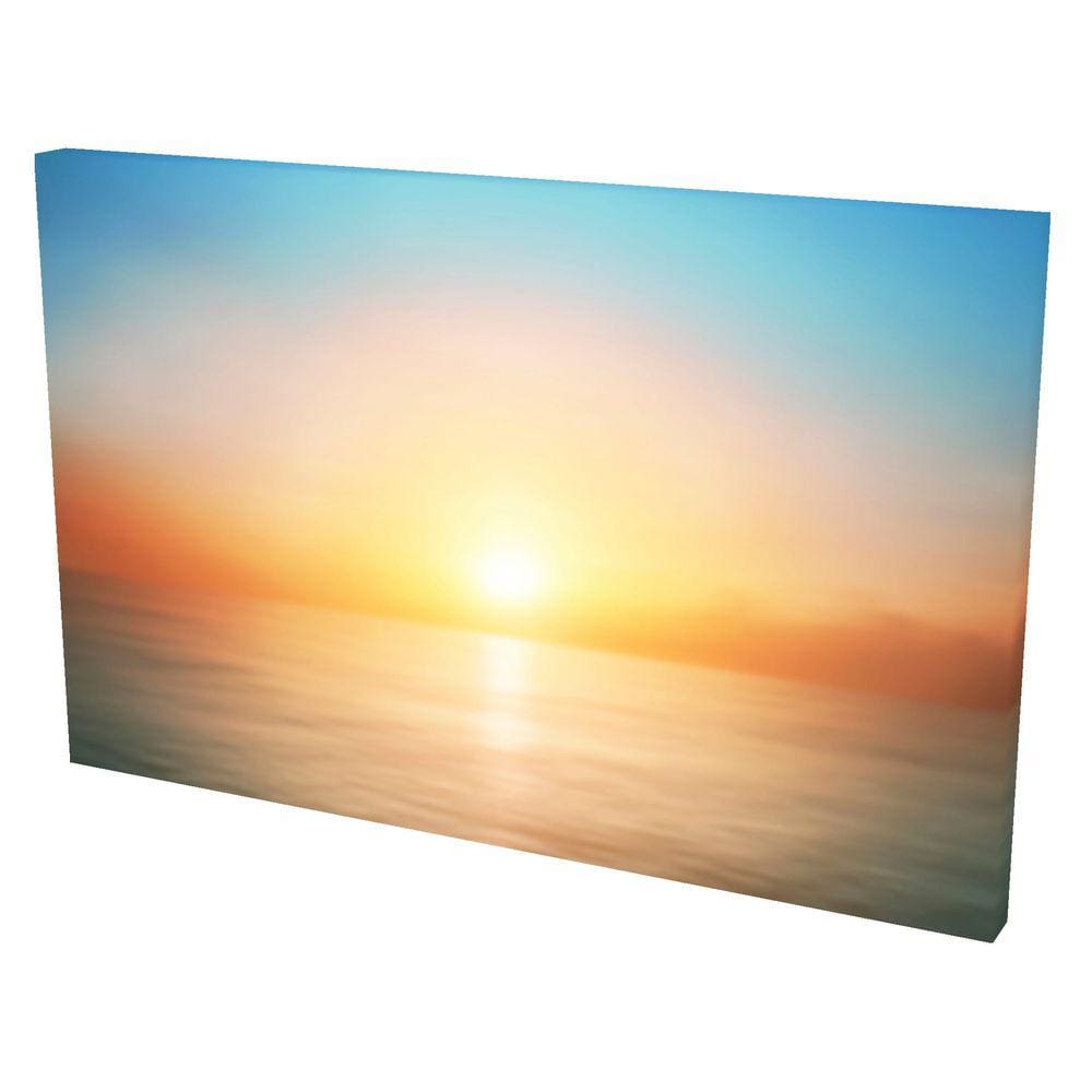 Quadro Decorativo Tela Borda Infinita Pôr do Sol no Mar