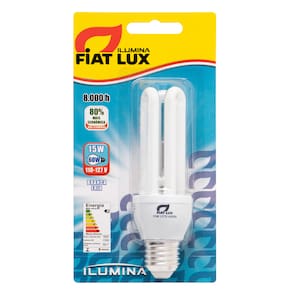 Lâmpada Fluorescente 3U 15Watts 127V Branca Ilumina Fiat Lux