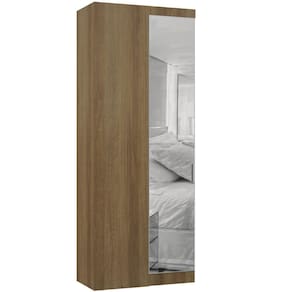 Guarda Roupa de Canto Reto Modulado 90cm 1 Porta com Espelho Paris Luciane Móveis