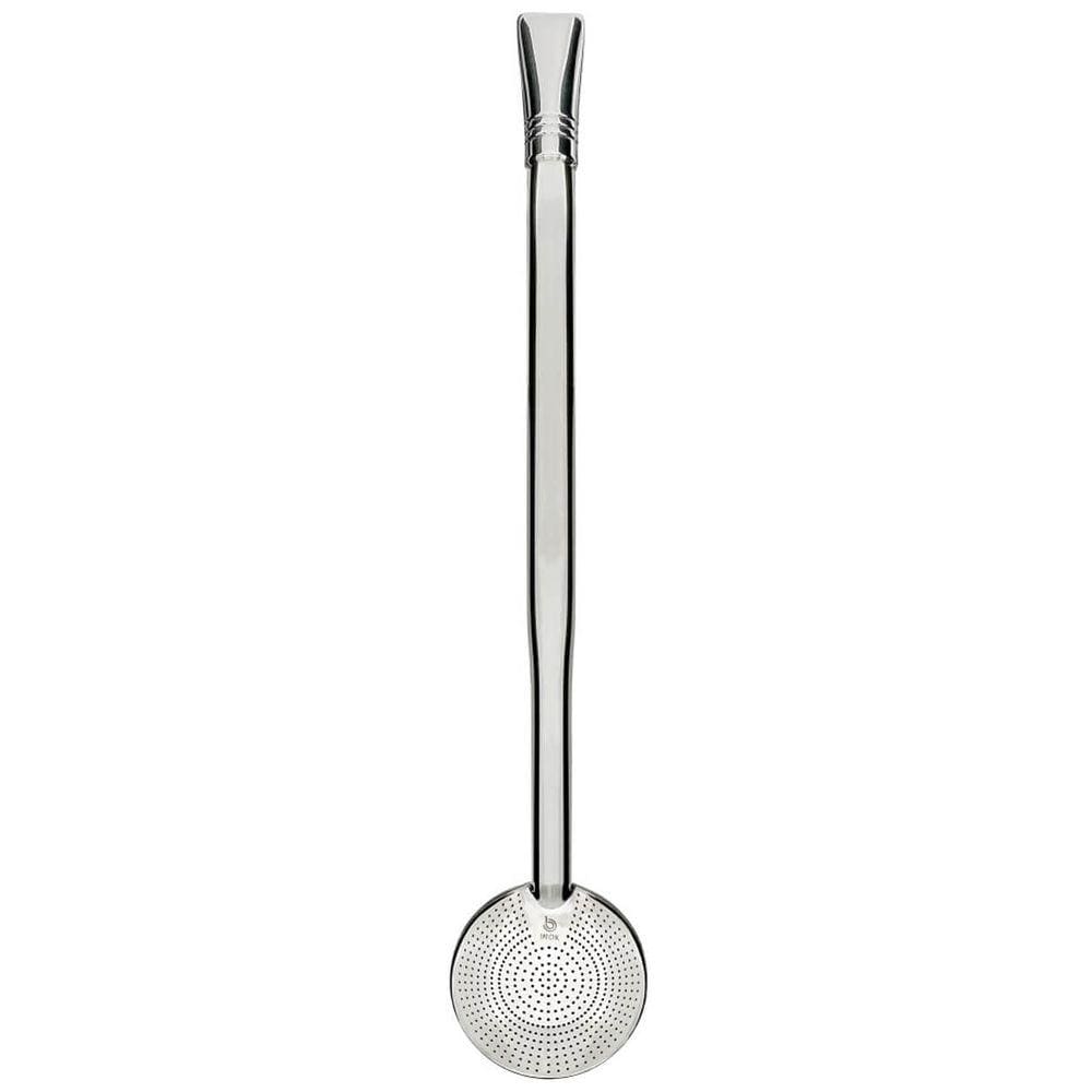 Bomba para Tomar Chimarrão Mil Furos de Mate Inox Bortonaggio 23,5cm Lisa Bojo Removível