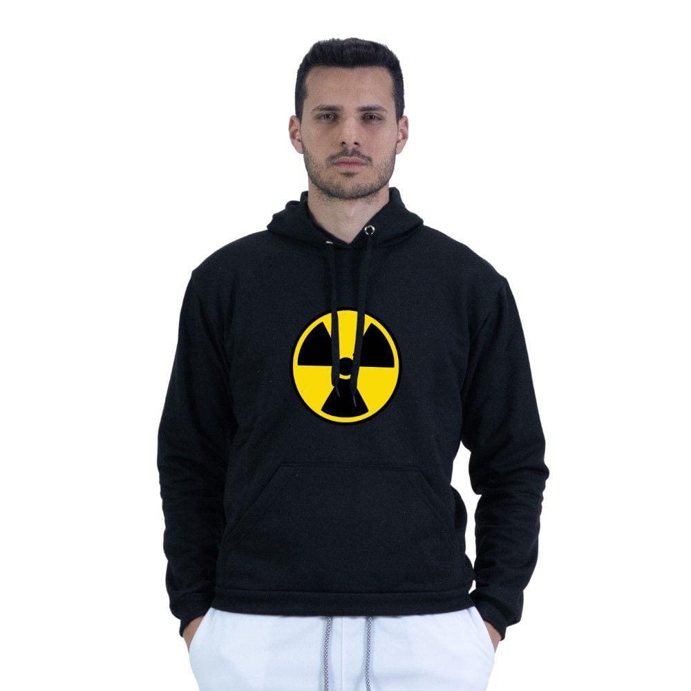 Blusa Moletom Masculino Algodao Inverno Estampa Radioativo Capuz Ajustavel Bolso Canguru