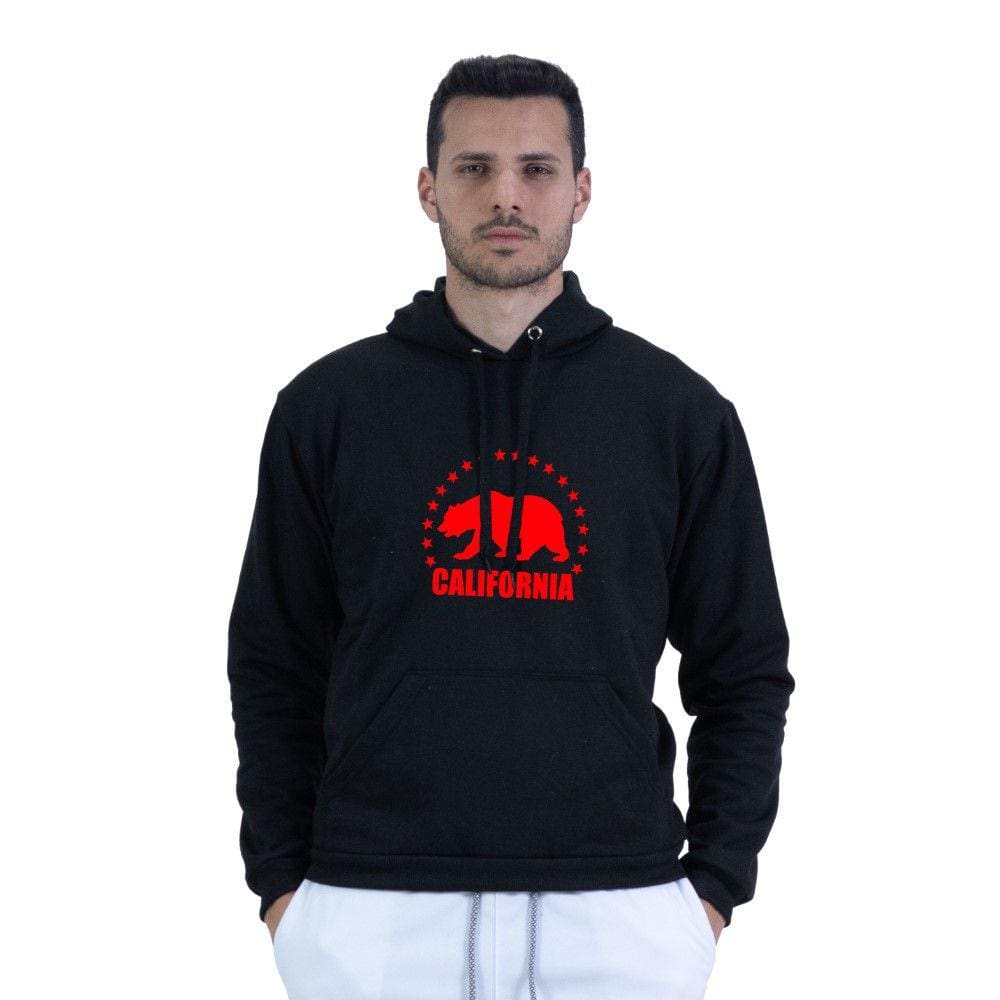 Moletom Masculino Estampa California USA Algodao Bolso Canguru Capuz Cordao Ajustavel