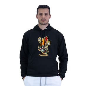 Moletom Masculino Algodao Estampa Hot Dog Skate Bolso Canguru Capuz Ajustavel