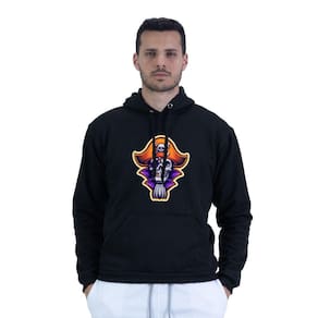 Moletom Masculino Algodao Confortavel Caveira Pirata Bolso Canguru Capuz Cordao Ajustavel