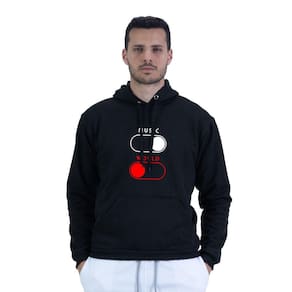 Moletom Algodao Confortavel Inverno Masculino Musica On Mundo Off Bolso Canguru Capuz Ajustavel