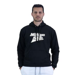 Moletom Masculino Algodao Michigan State USA Bolso Canguru Capuz Ajustavel