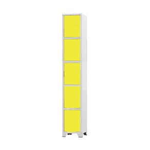 Armário Roupeiro De Aço 5 Portas Para Vestiário Academia Locker Amarelo