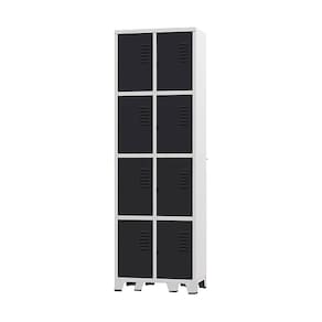 Armário Roupeiro De Aço Para Vestiário 8 Portas Locker Preto