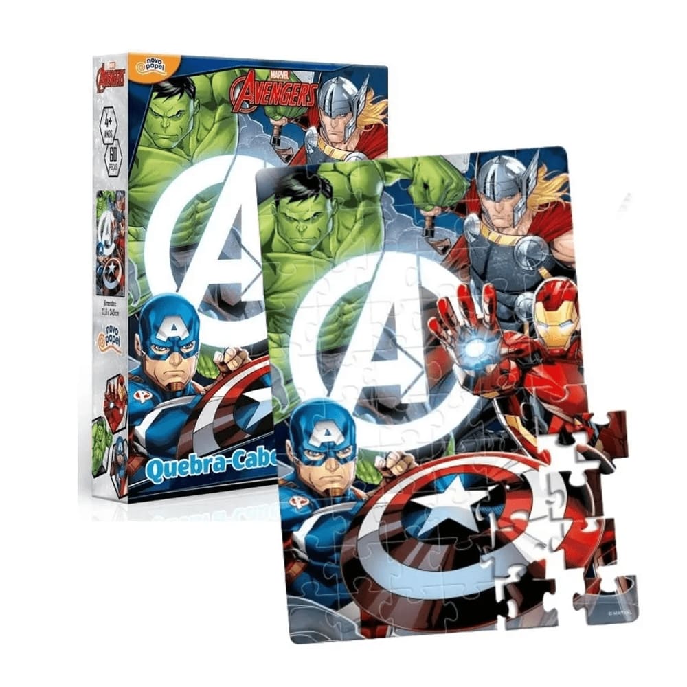 Jogo Quebra-Cabeça Marvel Avengers 60 Peças 4+