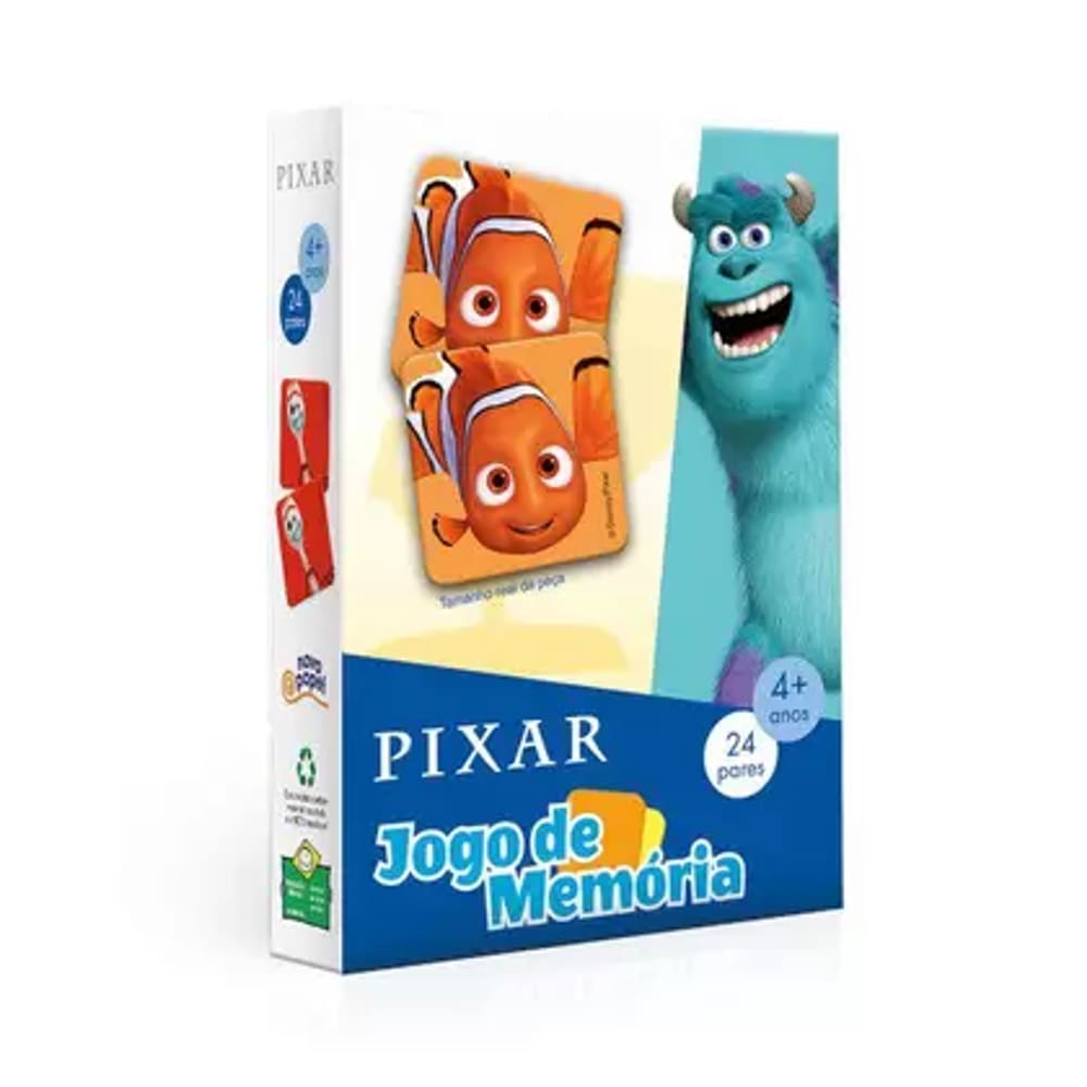 Jogo De Memória Desenhos Pixar 24 Pares 4+