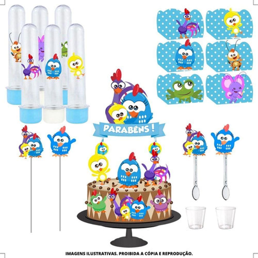 Kit Festa #kf Galinha Pintadinha Mini Forminha Tubete Topper