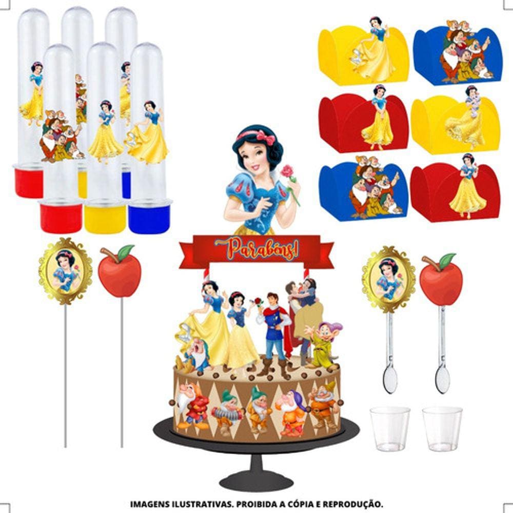 Kit Festa #kf Branca De Neve Forminha Tubete Topper