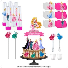 Kit Festa #kf Princesa Aurora Forminha Tubete Topper
