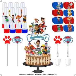 Kit Festa #kf Patrulha Canina Forminha Tubete Topper
