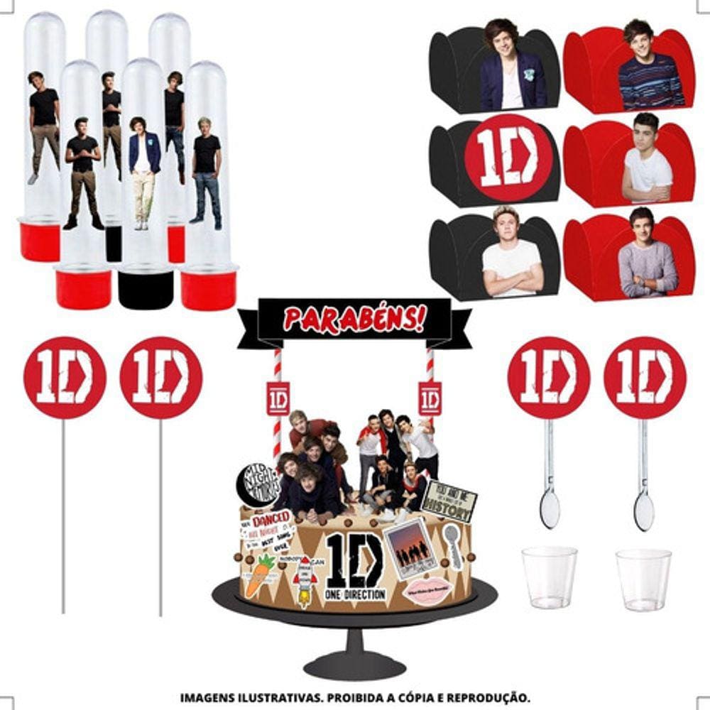 Kit Festa #kf One Direction Forminha Tubete Topper