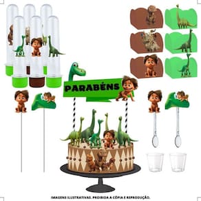 Kit Festa #kf O Bom Dinossauro Forminha Tubete Topper