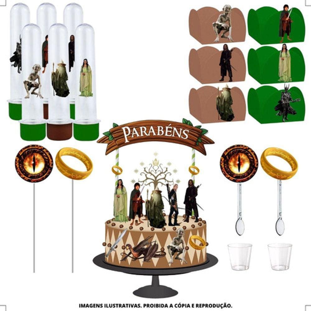 Kit Festa #kf O Senhor Dos Anéis Forminha Tubete Topper