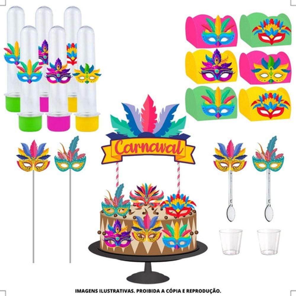 Kit Festa #kf Carnaval Forminha Tubete Topper
