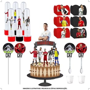Kit Festa #kf Cristiano Ronaldo Forminha Tubete Topper