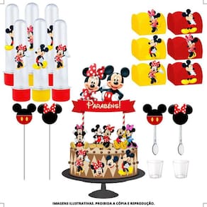 Kit Festa #kf Mickey E Minnie Forminha Tubete Topper