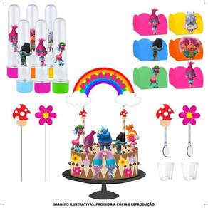 Kit Festa #kf Trolls Forminha Tubete Topper