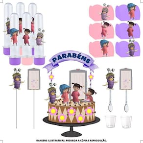 Kit Festa #kf Boo Monstros S.a. Forminha Tubete Topper