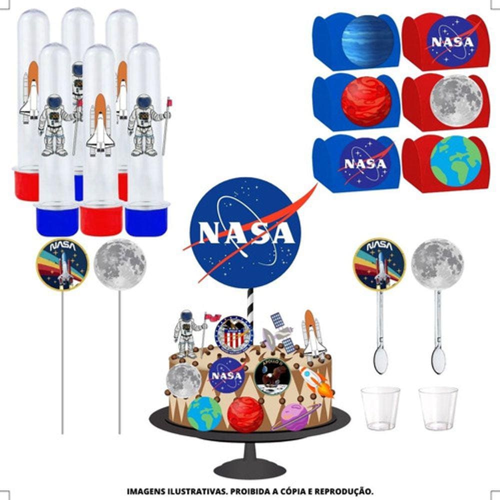 Kit Festa #kf Nasa Forminha Tubete Topper