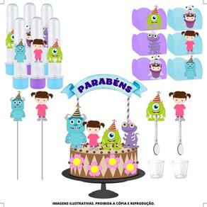 Kit Festa #kf Monstros S.a. Cute Forminha Tubete Topper
