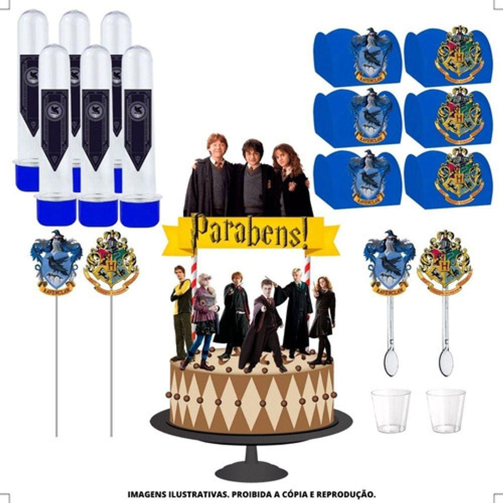 Kit Festa #kf Corvinal Harry Potter Forminha Tubete Topper
