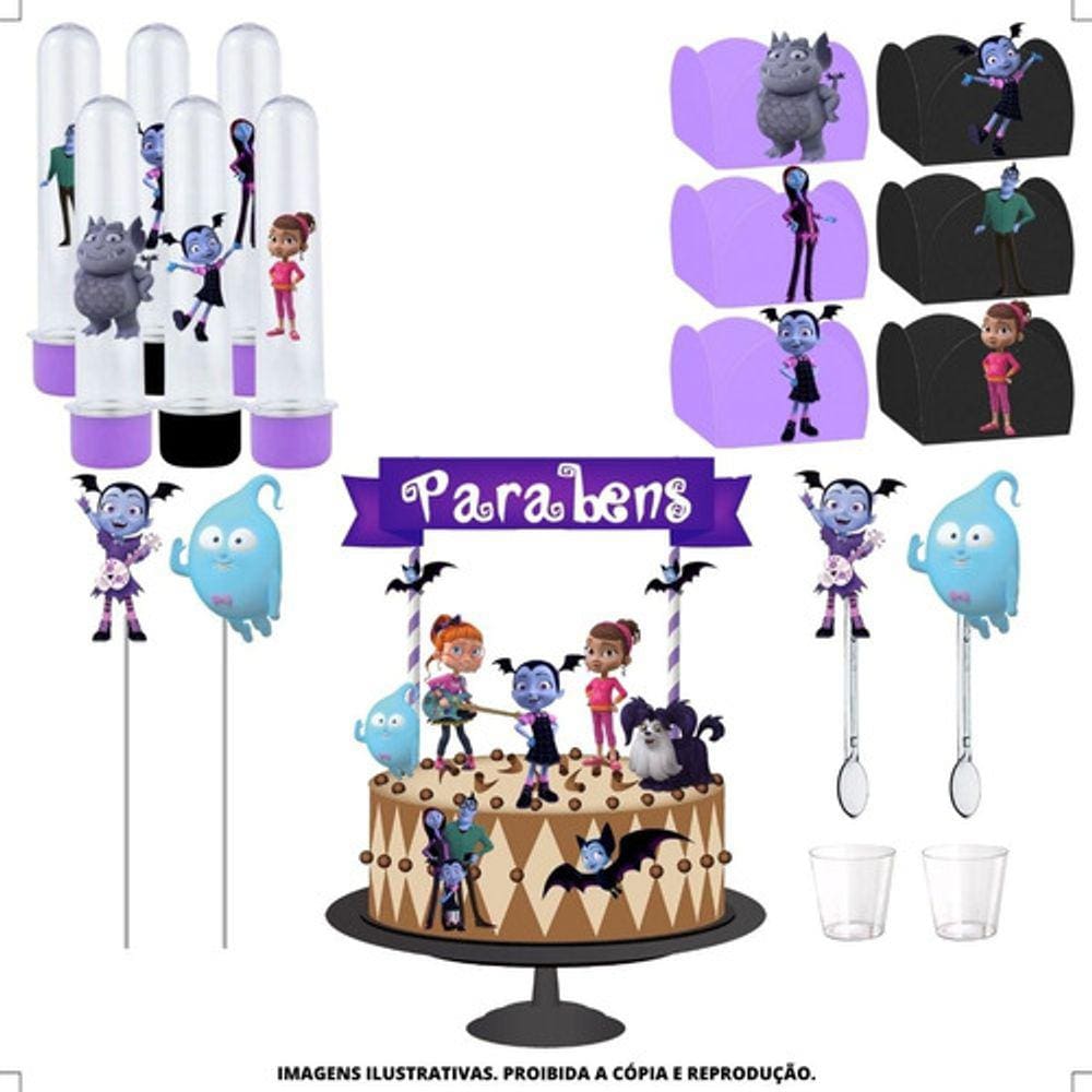 Kit Festa #kf Vampirina Forminha Tubete Topper