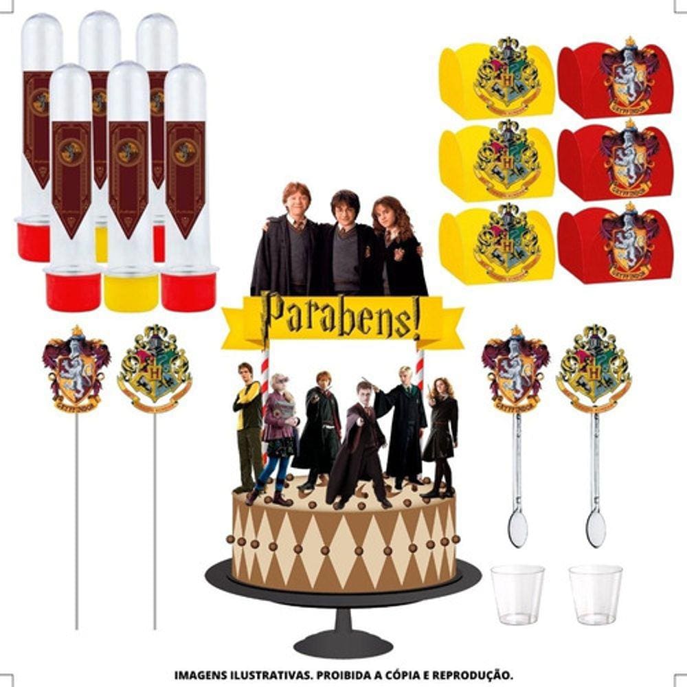 Kit Festa #kf Grifinória Harry Potter Forminha Tubete Topper