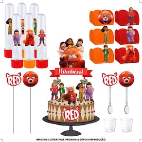 Kit Festa #kf Red: Crescer É Uma Fera Forminha Tubete Topper