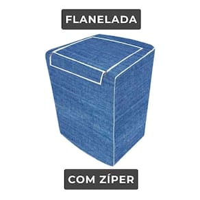 Capa de Máquina de Lavar Electrolux Brastemp 7kg 8kg 9kg 10kg P com Zíper Jeans
