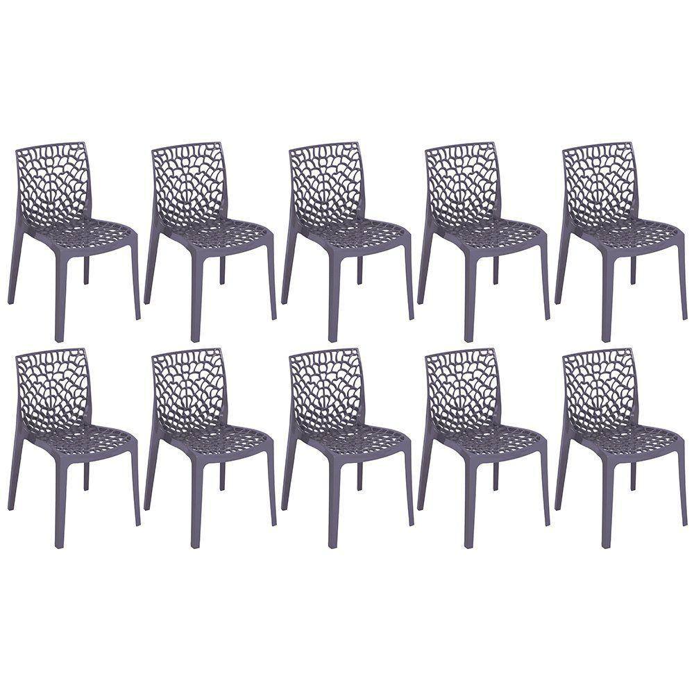 Kit 10 cadeiras de jantar cozinha Gruvyer