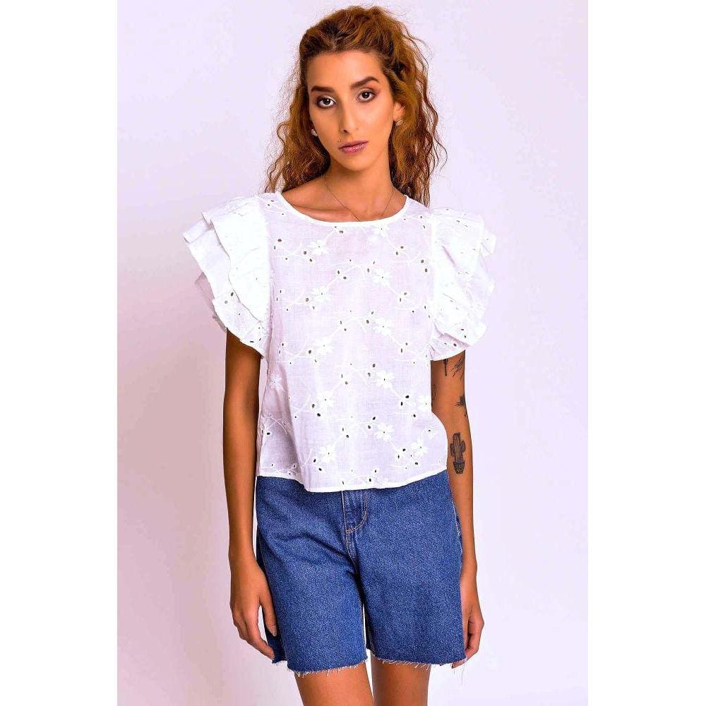 Blusa Mangas Babados Lasie