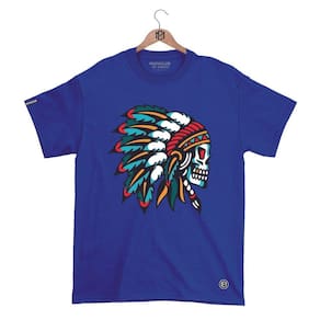 Camiseta DBL Gola Redonda Estampa CAVEIRA 2 Streetwear fio 30.1 Penteado.