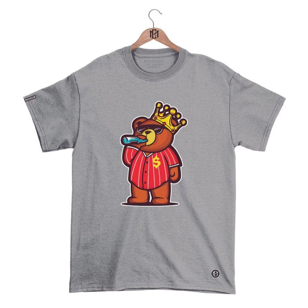 Camiseta Gola Redonda MáfiaClub URSO OSTENTANDO Streetwear fio 30.1 Penteado.