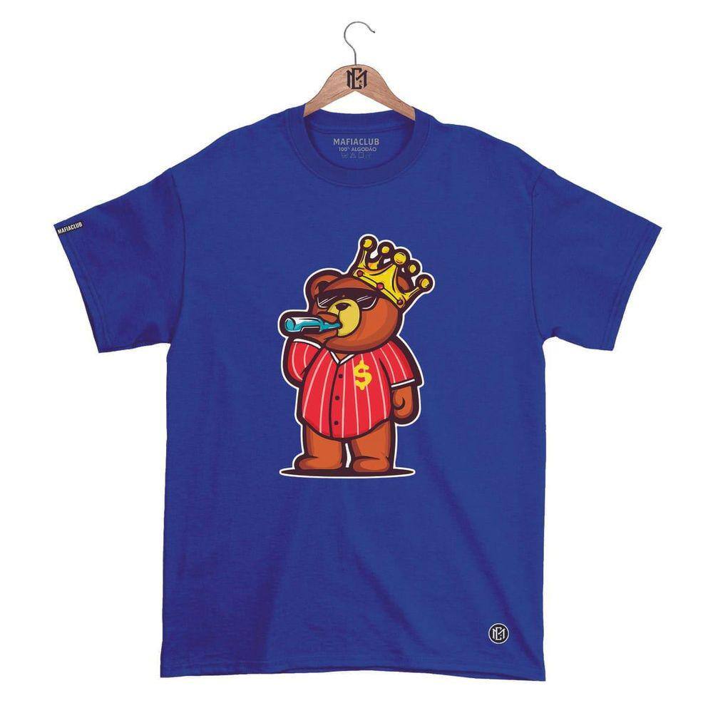 Camiseta Gola Redonda MáfiaClub URSO OSTENTANDO Streetwear fio 30.1 Penteado.