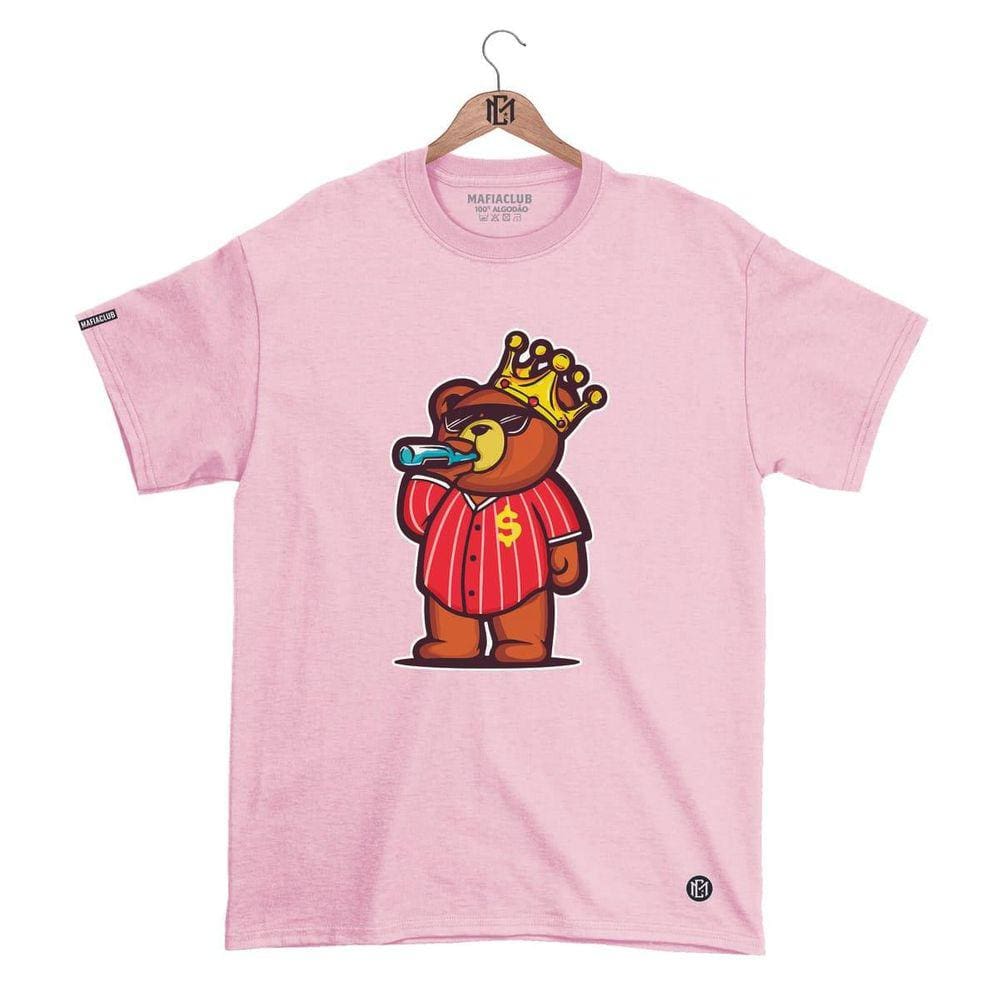 Camiseta Gola Redonda MáfiaClub URSO OSTENTANDO Streetwear fio 30.1 Penteado.